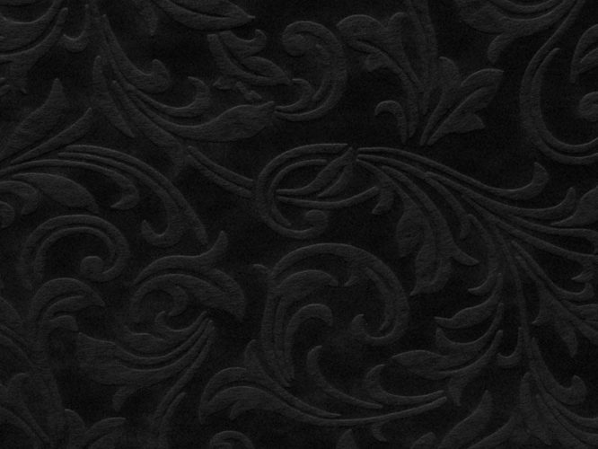Dekoratív polipropilén szövet barokk mintázattal fekete színben 1 m 1